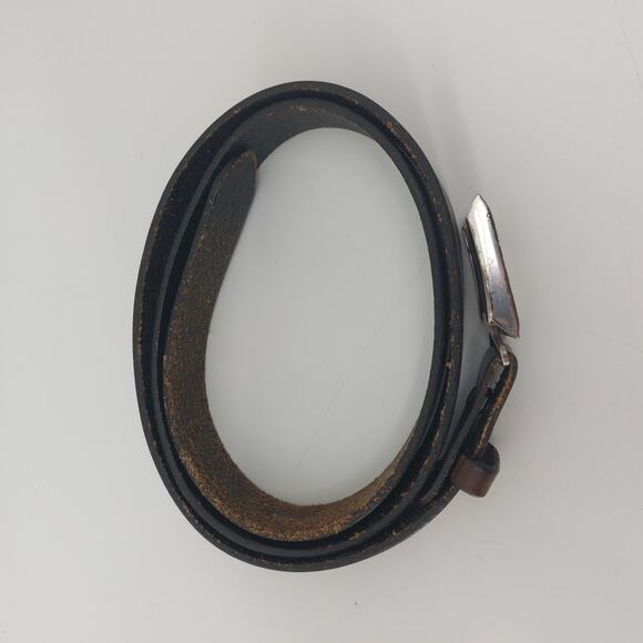 J Crew Brown Belt Genuine Italian Leather Small Casual Y2K Style - Picture 11 of 12